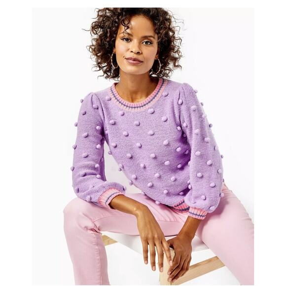 ๐ Lilly Pulitzer Dorianna Sweater โ Purple Iris โ Size S โ EUC - Picture 8 of 10